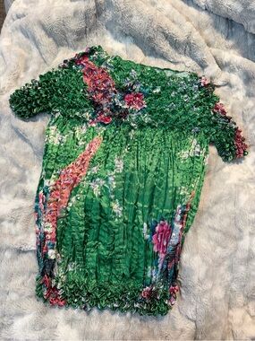 Vintage Y2K Popcorn Short Sleeve Blouse